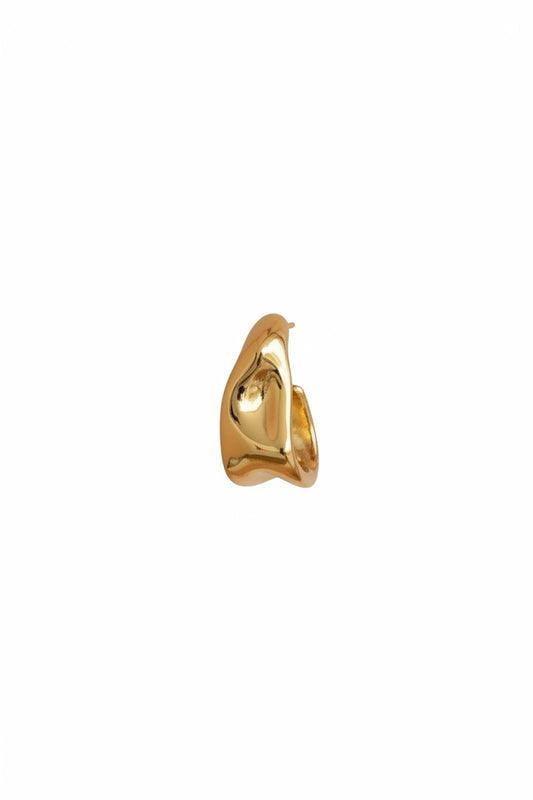 Gold Wave Hoop Earrings – Stainless Steel