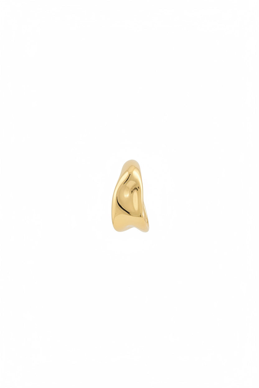 Gold Wave Hoop Earrings – Stainless Steel