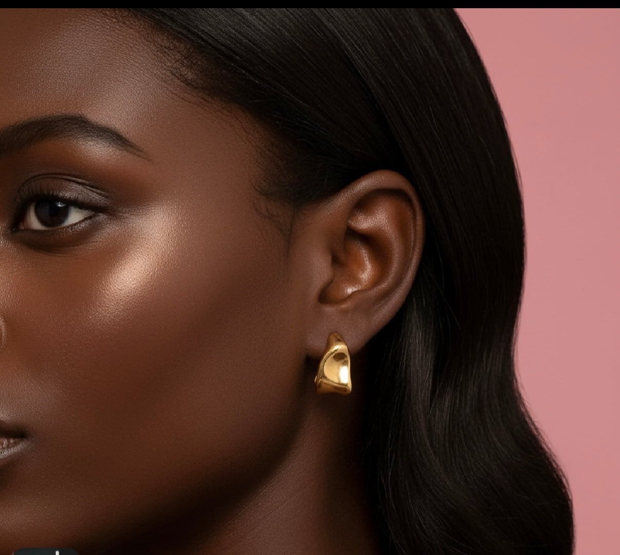 Gold Wave Hoop Earrings – Stainless Steel