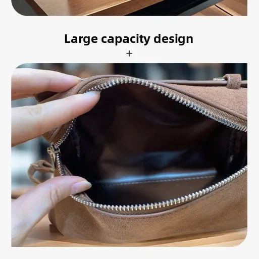 Genuine Suede Leather Handbag