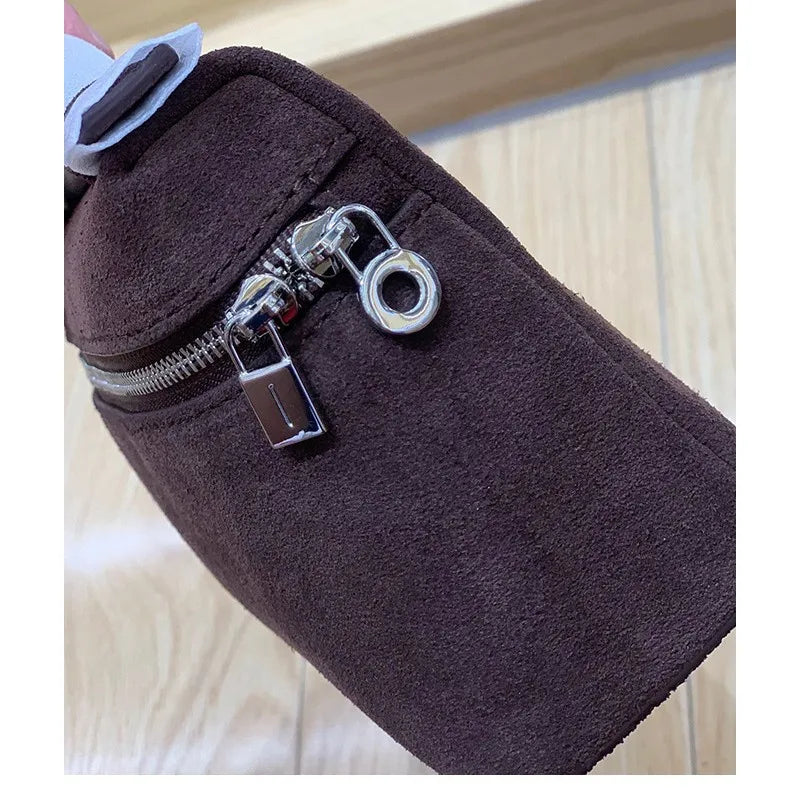 Genuine Suede Leather Handbag