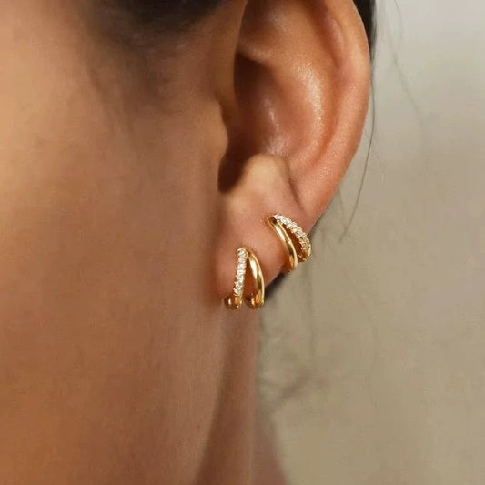 Gold Double Hoop Earrings