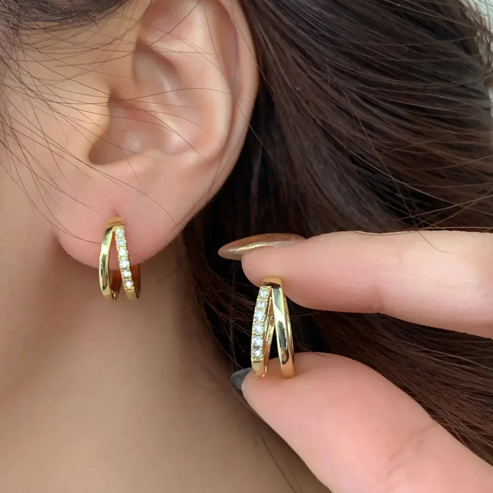 Gold Double Hoop Earrings