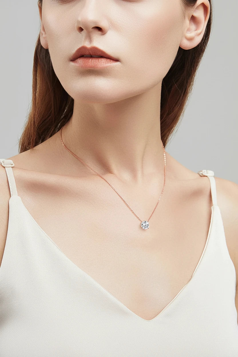 Moissanite Round Pendant