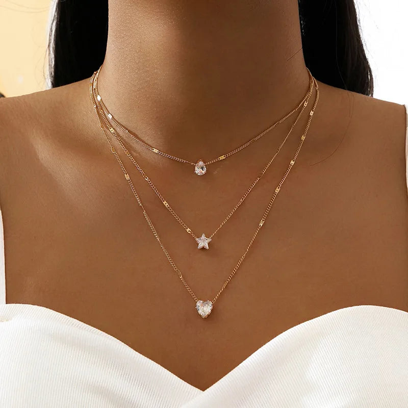 Sparkling Heart Pendant Necklace