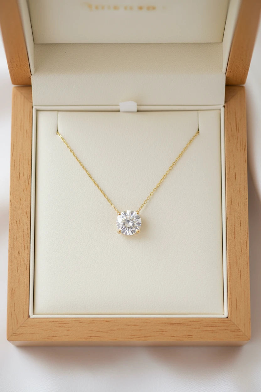 Moissanite Round Pendant